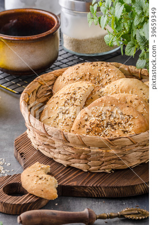 Homemade crackers with cumin Homemade crackers with cumin 39659349