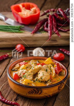 Chicken curry vegetable delish food 39659794