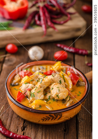 Chicken curry vegetable delish food 39659805
