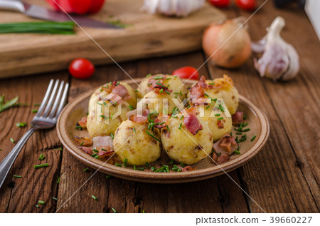 Bacon dumplings delish food 39660227