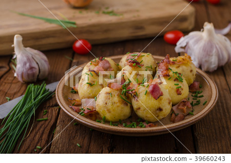 Bacon dumplings delish food 39660243