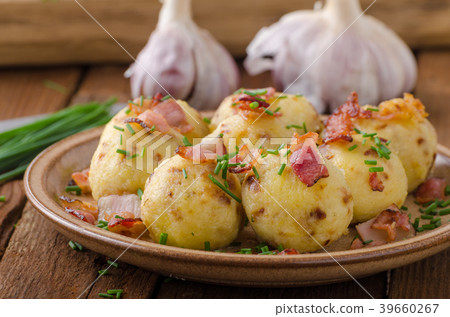 Bacon dumplings delish food 39660267