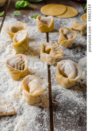 Preparing homemade tortellini 39661314
