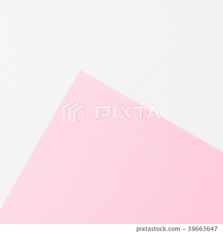 White and pink background. Flat lay. Top view 39663647