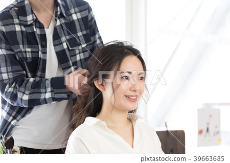 美髮師美髮師客戶 美髮師美髮師客戶 39663685