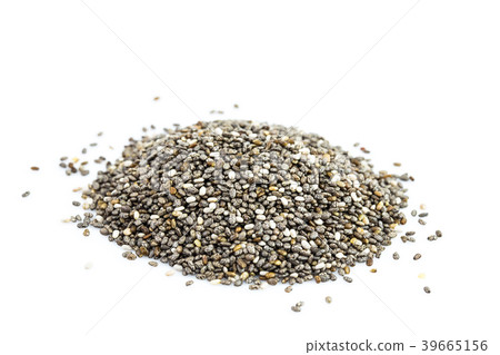 Chia seeds Isolated on white background Chia seeds Isolated on white background 39665156