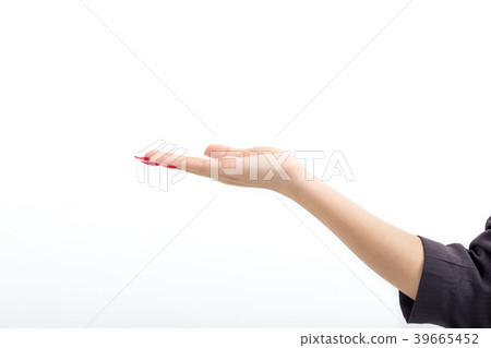 Woman hand isolated on white background 39665452