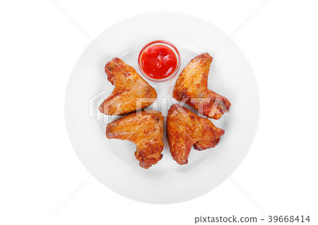 Grilled chicken wings with ketchup sauce Grilled chicken wings with ketchup sauce 39668414