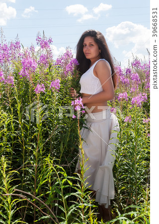 Attractive girl on meadow Attractive girl on meadow 39668531