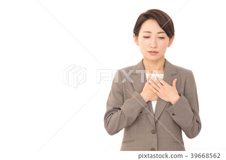 Businesswoman negative image chest pain 39668562