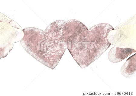 Red heart on watercolor painting background - Stock Illustration ...