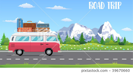 web banner on the theme of Road trip, 39670660