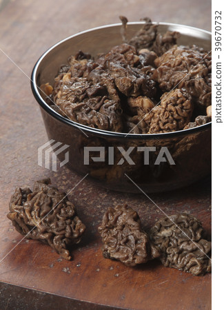 Morel fungus boiled 39670732