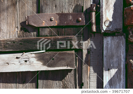 Background of an old loop on a vintage wooden door Background of an old loop on a vintage wooden door 39671707