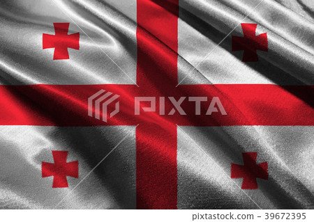 Georgia national flag 3D illustration symbol. Georgia national flag 3D illustration symbol. 39672395