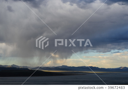 Storm clouds over mono lake Storm clouds over mono lake 39672483