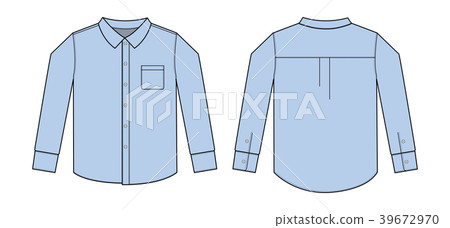 長袖襯衫·襯衫·Y襯衫圖模板(淺藍色/淺藍色) 長袖襯衫·襯衫·Y襯衫圖模板(淺藍色/淺藍色) 39672970