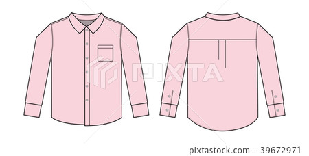 長袖襯衫·襯衫·Y襯衫圖模板(淺粉色) 長袖襯衫·襯衫·Y襯衫圖模板(淺粉色) 39672971