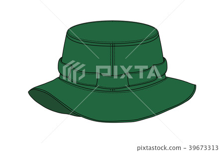 Safari Hat Illustration (Khaki Green 