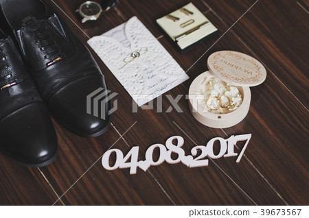 Mens accessories on the table before 39673567