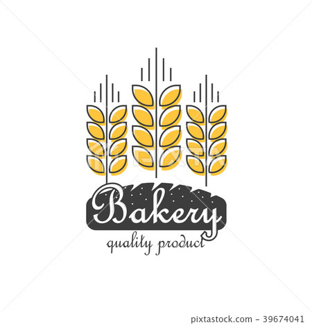 Bakery Logo Vector Isolated Line Outline Wheat Stock Illustration