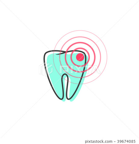 Tooth pain vector icon,symbol of teeth ache Tooth pain vector icon,symbol of teeth ache 39674085