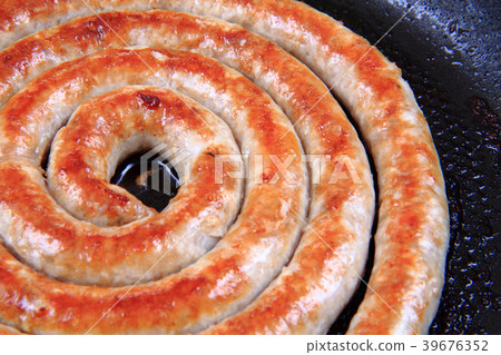 spiral grilled sausage spiral grilled sausage 39676352