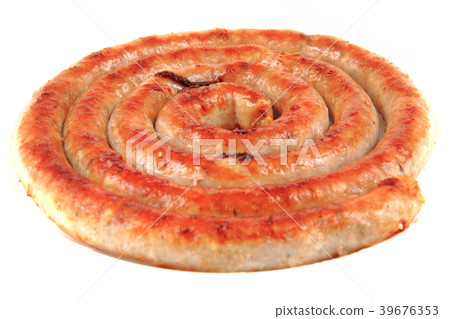 spiral grilled sausage spiral grilled sausage 39676353