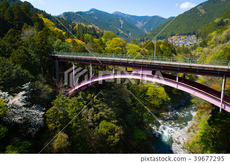 春季東京奧多摩鴿子巢上的彩色山脈Ohashi b-2鳥瞰 春季東京奧多摩鴿子巢上的彩色山脈Ohashi b-2鳥瞰 39677295