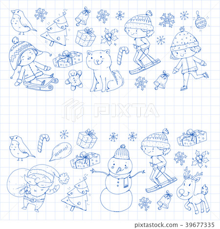 Merry Christmas celebration with children. Kids Merry Christmas celebration with children. Kids 39677335