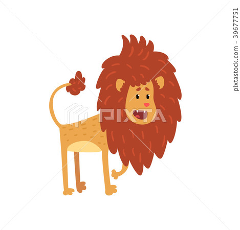 Cute funny lion cub cartoon character with open Cute funny lion cub cartoon character with open 39677751