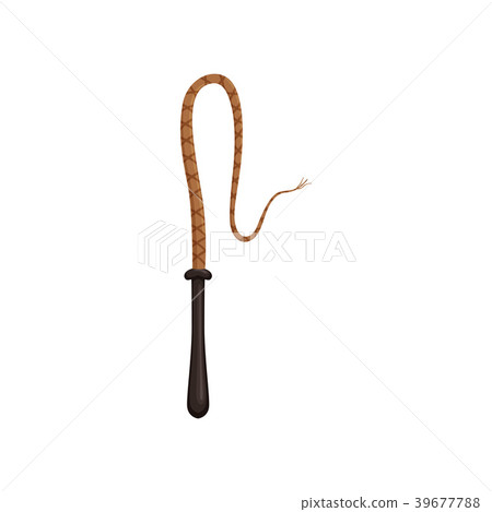 Leather whip, training animals equipment vector 39677788