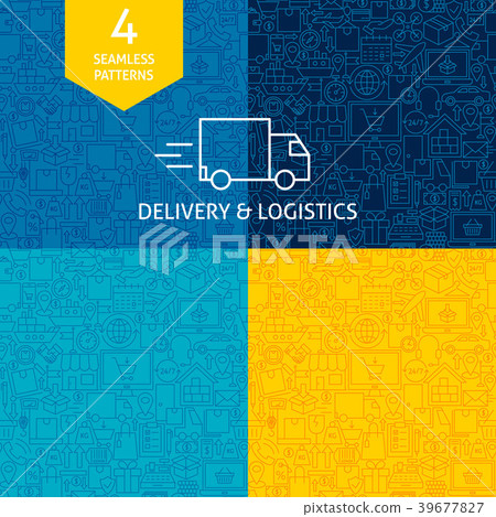 Line Delivery Logistics Patterns - Stock Illustration [39677827] - PIXTA