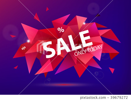 Vector sale faceted 3d banner, poster. Vector sale faceted 3d banner, poster. 39679272