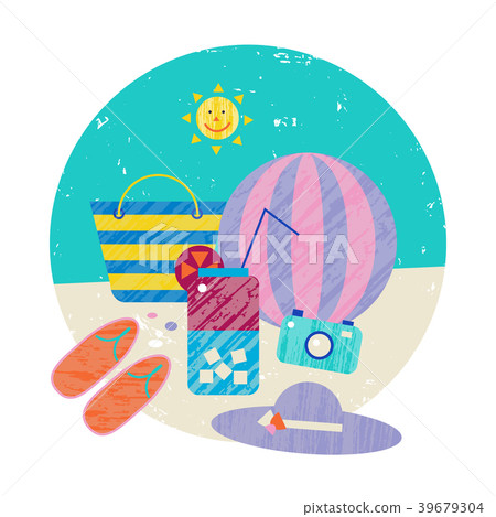 Vector summer colorful illustration, travelling Vector summer colorful illustration, travelling 39679304