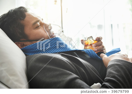 Drunk Businessman with Alcoholism. Health care. 39679799