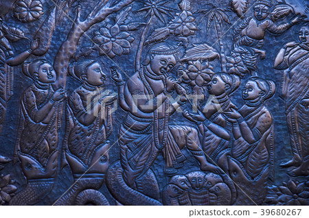 Carved metal panel, Kelkar Museum, Pune  39680267