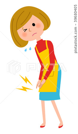 Woman with apron knee pain 39680405