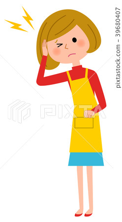 圍裙的女性頭痛 圍裙的女性頭痛 39680407