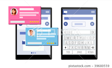 Client Testimonial On Tablet Vector. Speech 39680559