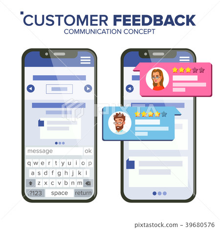 Customer Feedback Rating Vector. Smartphone Vector Customer Feedback Rating Vector. Smartphone Vector 39680576