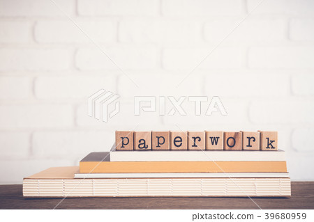 The word Paperwork and blank space background. 39680959