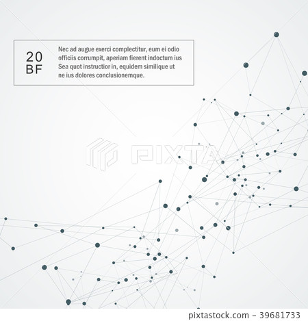 Abstract polygonal with connecting dots and lines 39681733