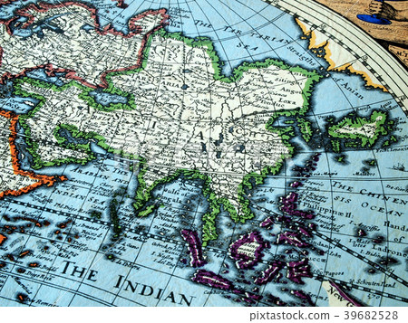 世界地圖舊地圖地圖地圖亞洲南亞地圖1627起草浮雕紙印刷 39682528