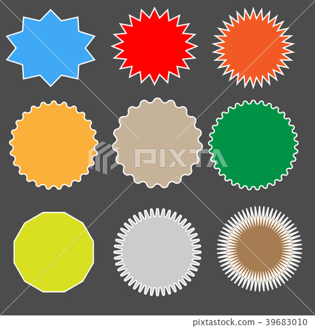 set starburst on black background. starburst sign. set starburst on black background. starburst sign. 39683010
