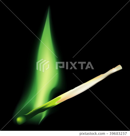 Burning Match with a Green Flame 39683237