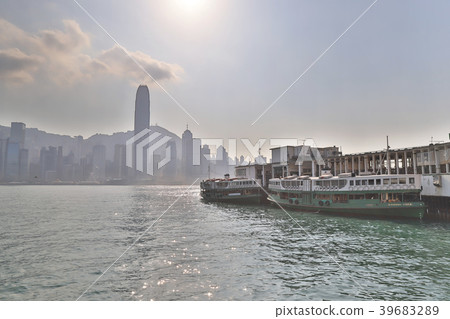 a skyline in the day time over Victoria Harbour a skyline in the day time over Victoria Harbour 39683289