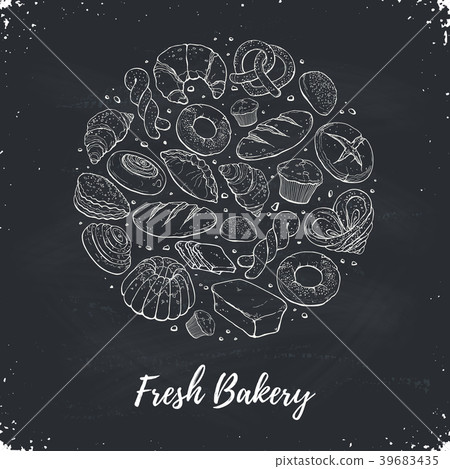 fresh bread circle poster 39683435