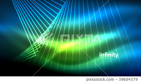 Shiny straight lines on dark background, techno 39684379