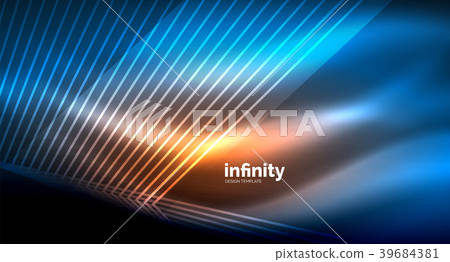 Shiny straight lines on dark background, techno 39684381